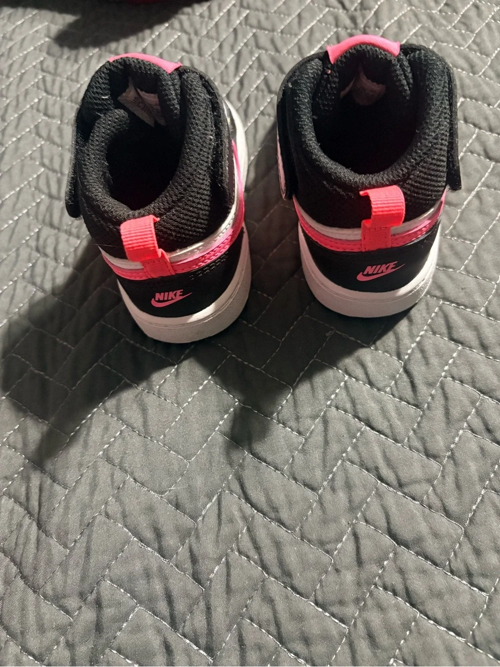 Nike Kids Black, White & Pink High-Top Sneakers